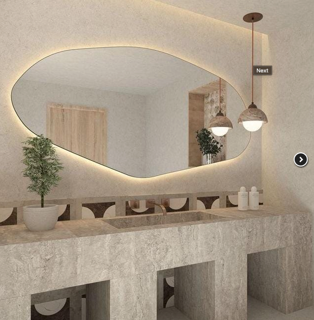 Espelho Orgânico Irregular com LED – 2,10 m x 0,80 m | Linha PRIME – Qualidade PREMIUM