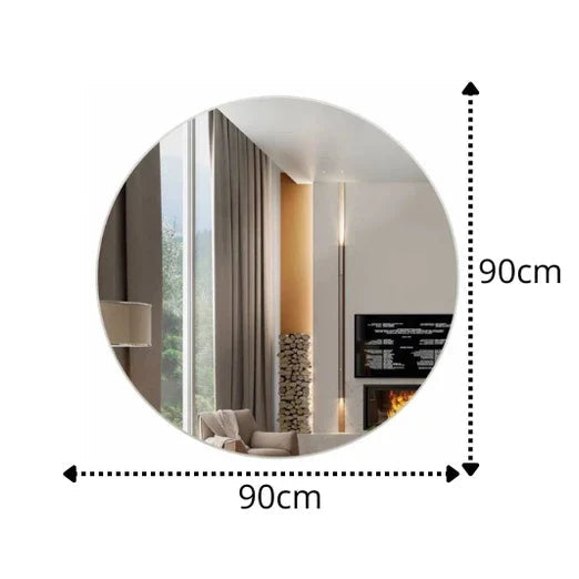 Espelho Redondo Grande Decorativo 90x90 – Liquidação