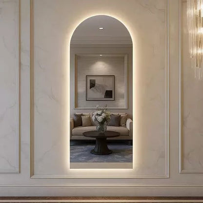 Espelho Pinterest Oval Base Reta com LED 150 cm / 170 cm – Liquidação