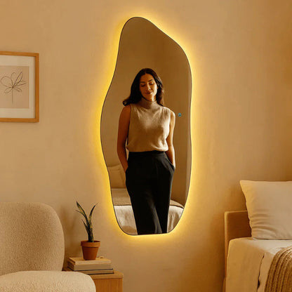Espelho Orgânico Lopazzi Grande de Corpo Inteiro com LED Touch Cálido/Frio 115x60 cm – Liquidação